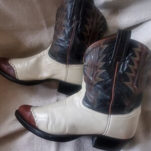 Leather Tony Lama 2 tone western boots